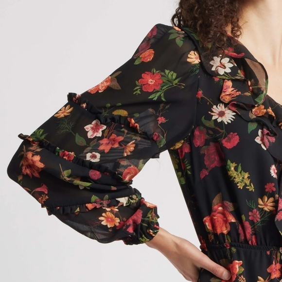 Floral Ruffle Dress CeCe - Picture 4 of 12